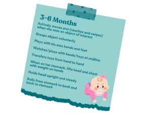 K2C Physical Therapy Milestones - Age 3-6 Months