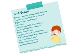 K2C Occupational Therapy Milestones 3-4 Years